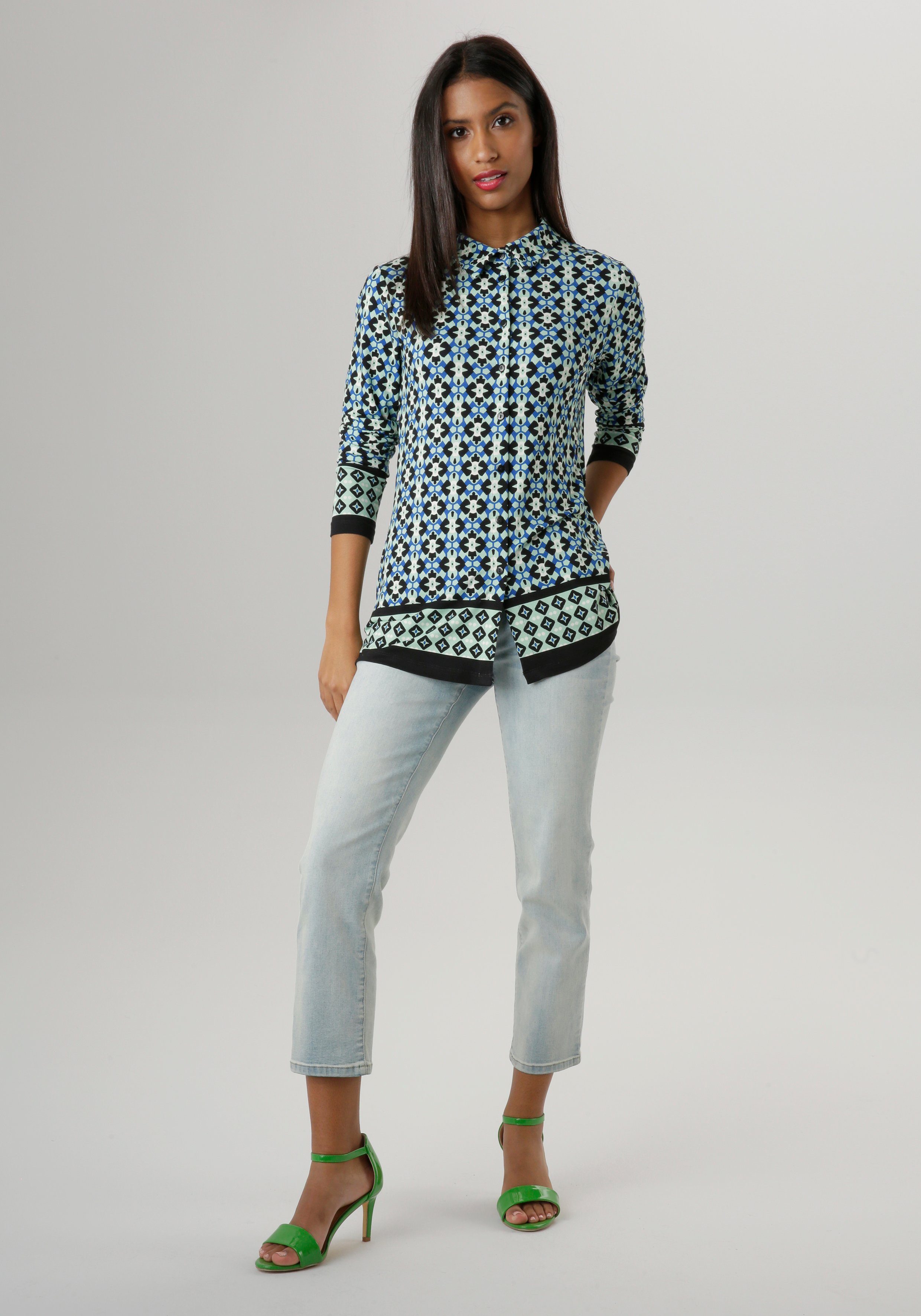 Aniston SELECTED Hemdbluse Jerseyqualität - elastischer KOLLEKTION in NEUE