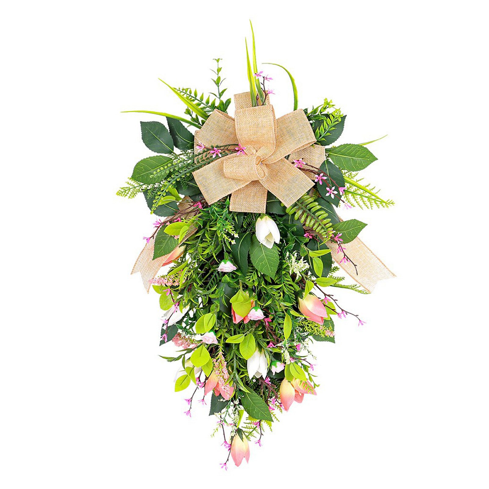 FUROKOY Dekokranz Tulpe umgedreht Baumgirlande, Fensterdekoration, Simulationsblumen, romantische Hochzeitsszene