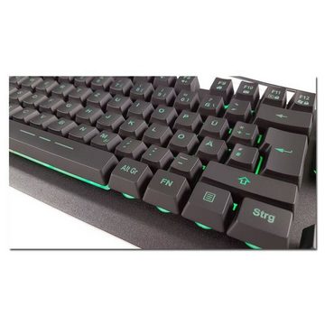 LC-Power LC-KEY 4B LED Tastatur (LED, USB, beleuchtet, LED-Tastatur, schwarz, Multimedia Tasten)