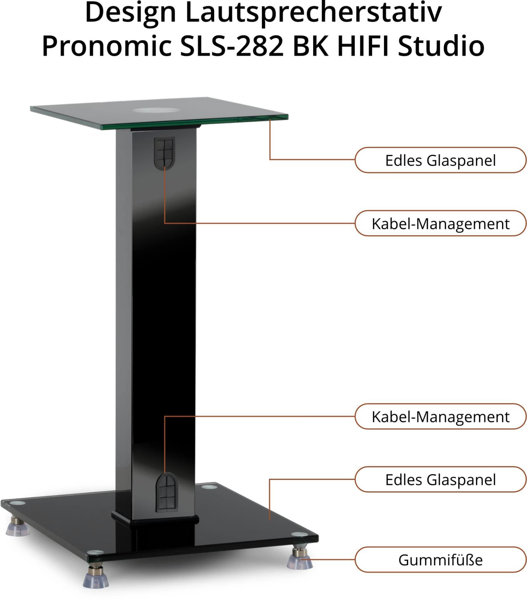 Pronomic Lautsprecherständer Lautsprecher Stativ Paar - Qualität in edlem Design, (bis 0 Zoll, 2-tlg., Set mit 2 Stativen, 8x höhenverstellbare Spikes, 8x Moosgummipads, professionelle Ständer für Studiomonitore und HiFi-Lautsprecher)