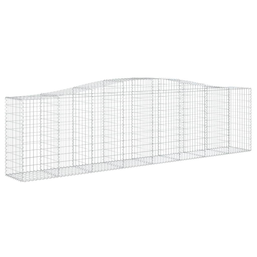 vidaXL Blumentopf Gabione mit Hochbogen 400x50x100/120 cm Verzinktes Eisen (1 St)
