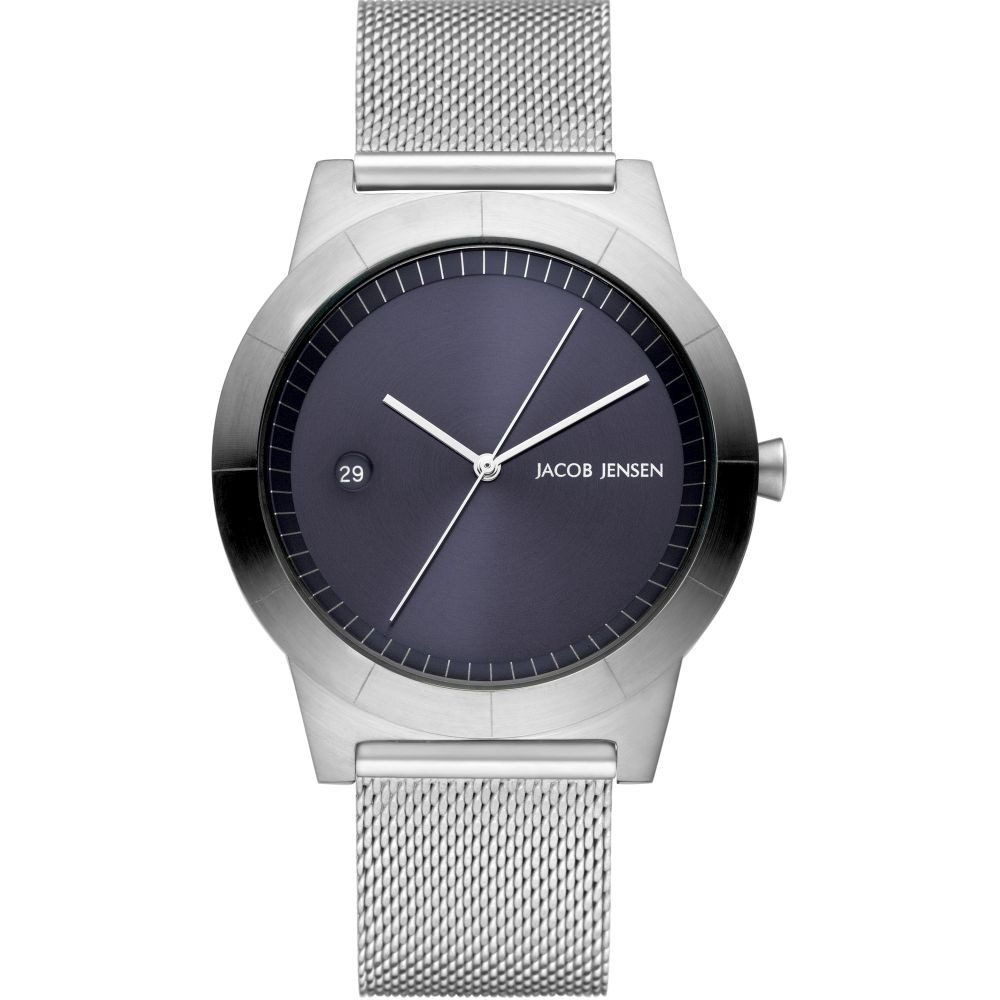 Jacob Jensen Quarzuhr JACOB JENSEN Herren Armbanduhr ASCENT SERIES 143 blau D. 42 mm Datum