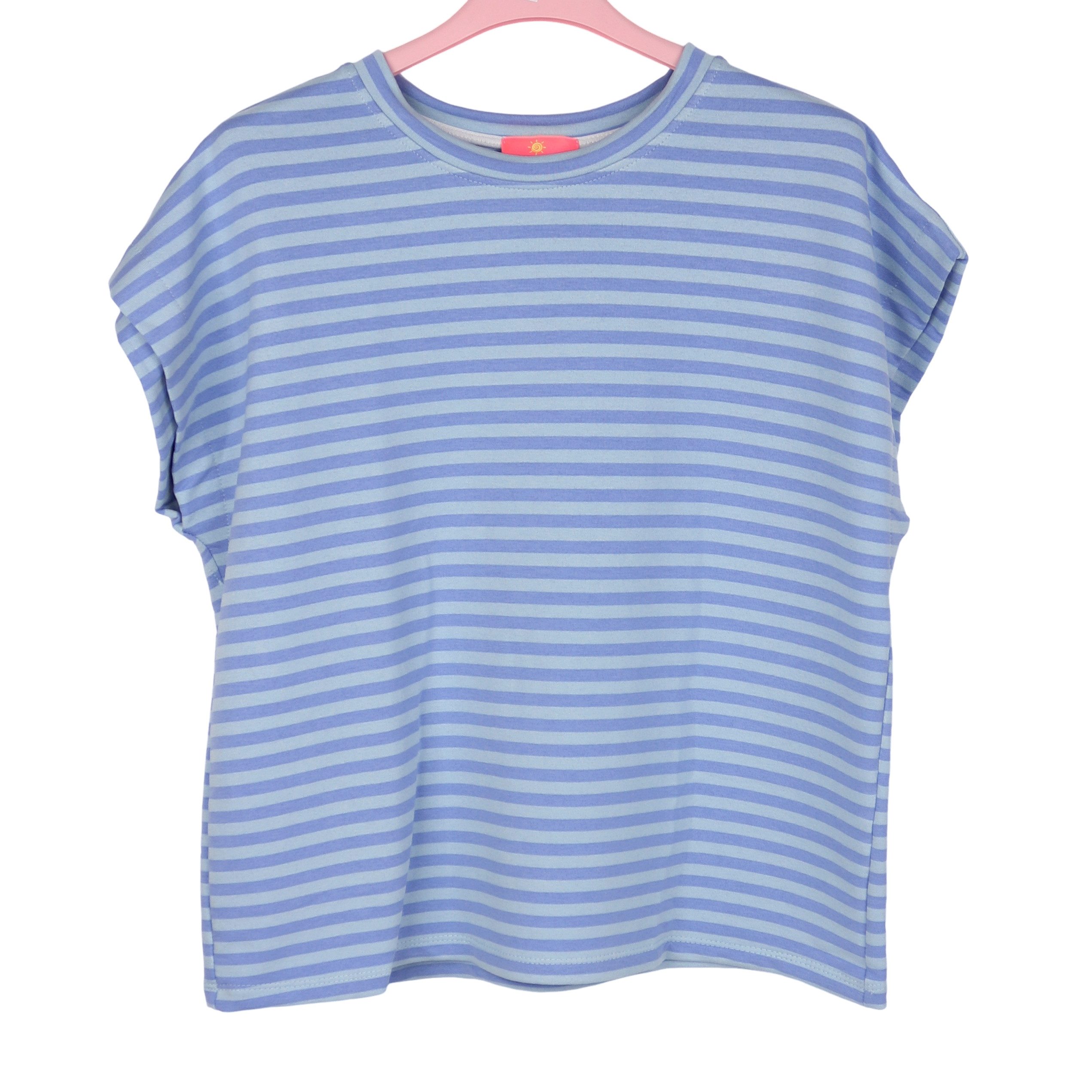 MIRROSI Sweatshirt Damen Ringelshirt Ärmellos Kurzarm Shirt Oversize Ringelshirt, One Size Passform (ca. Gr. 34–40); Made in Italy