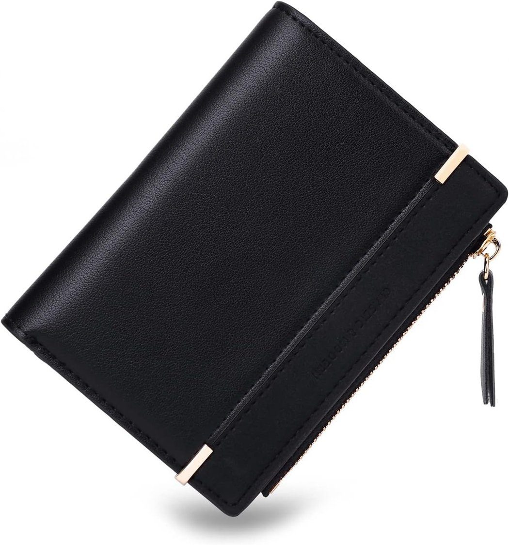 TUABUR Geldbörse Damenbrieftasche aus glattem und weichem PU-Leder
