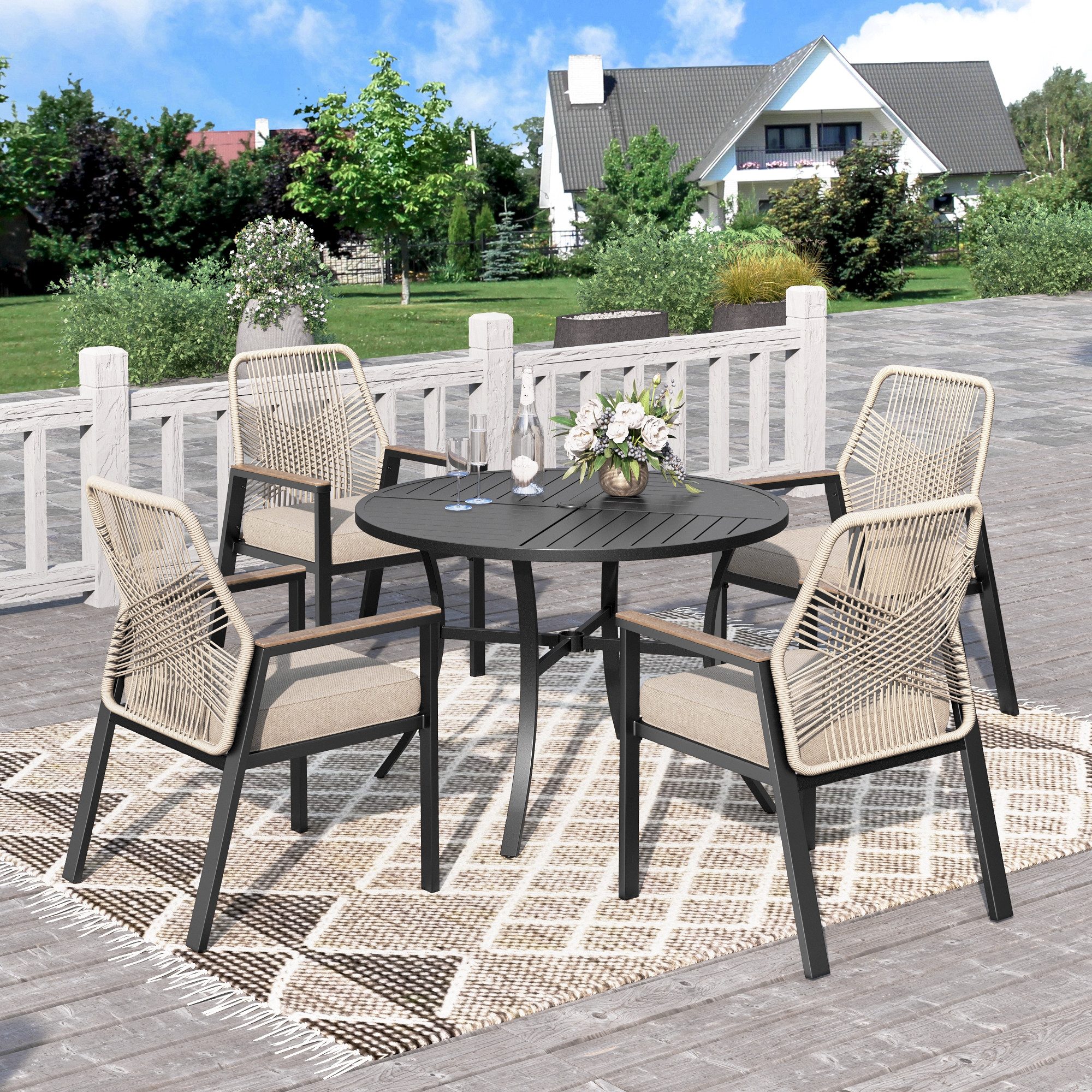 PHI VILLA Garten-Essgruppe, (Gartenmöbel Set Outdoor günstig online kaufen