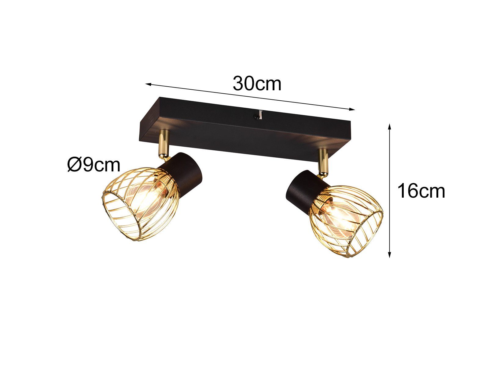 Reality Leuchten LED Deckenstrahler, Dimmfunktion, LED wechselbar, warmweiß, ausgefallene Deckenleuchten für über Esstisch & im Treppenhaus, B 30cm