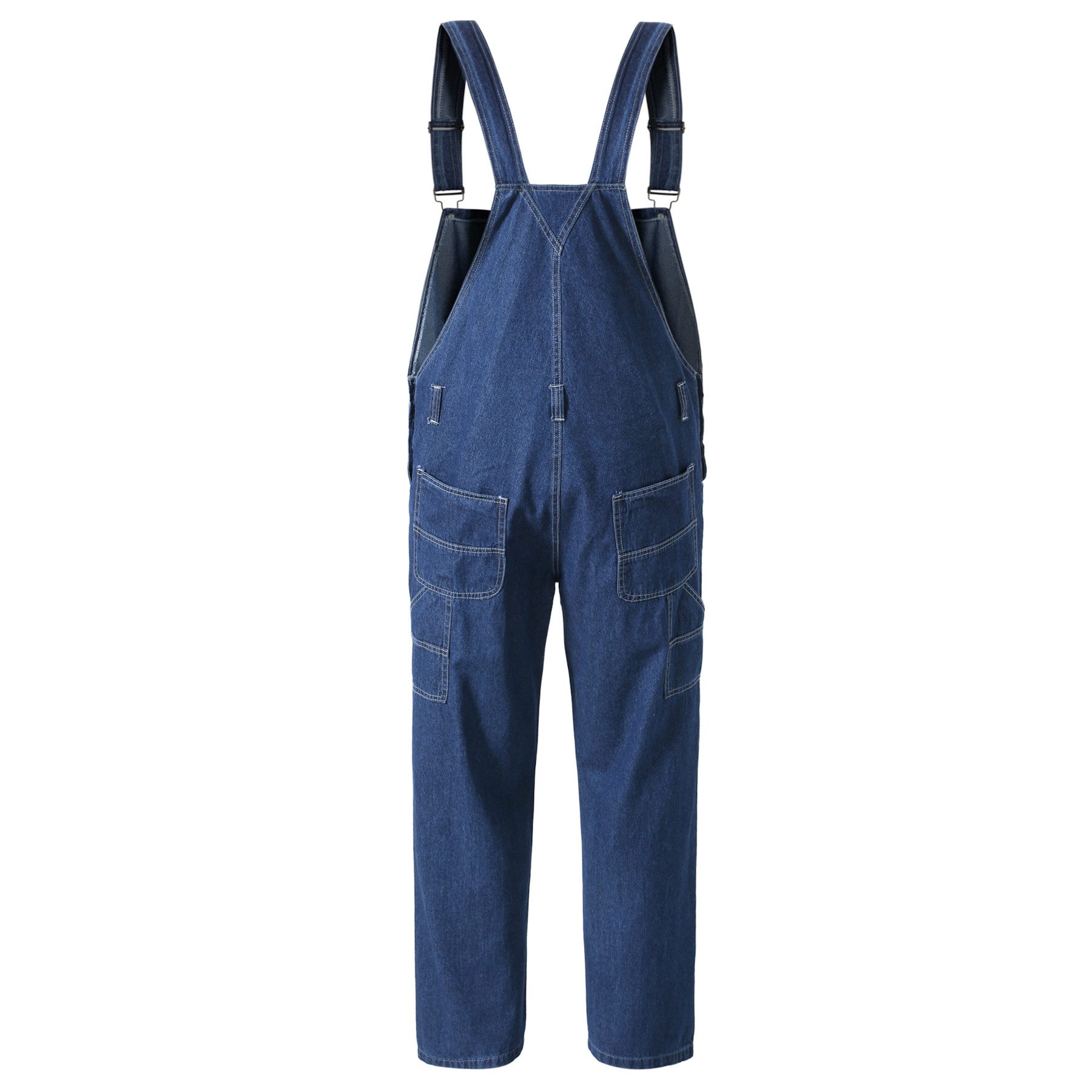 YOUTHUP Jeanslatzhose Herren unifarbige Jeanslatzhose, Overall, lockerer loose fit