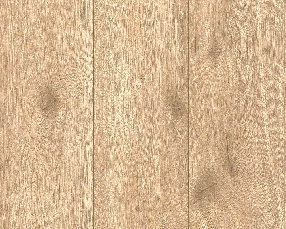 beige/braun Holz, Wood`n of Tapete glatt, Stone, living gestreift, realistisch, (1 Best Vliestapete Holzoptik walls St),