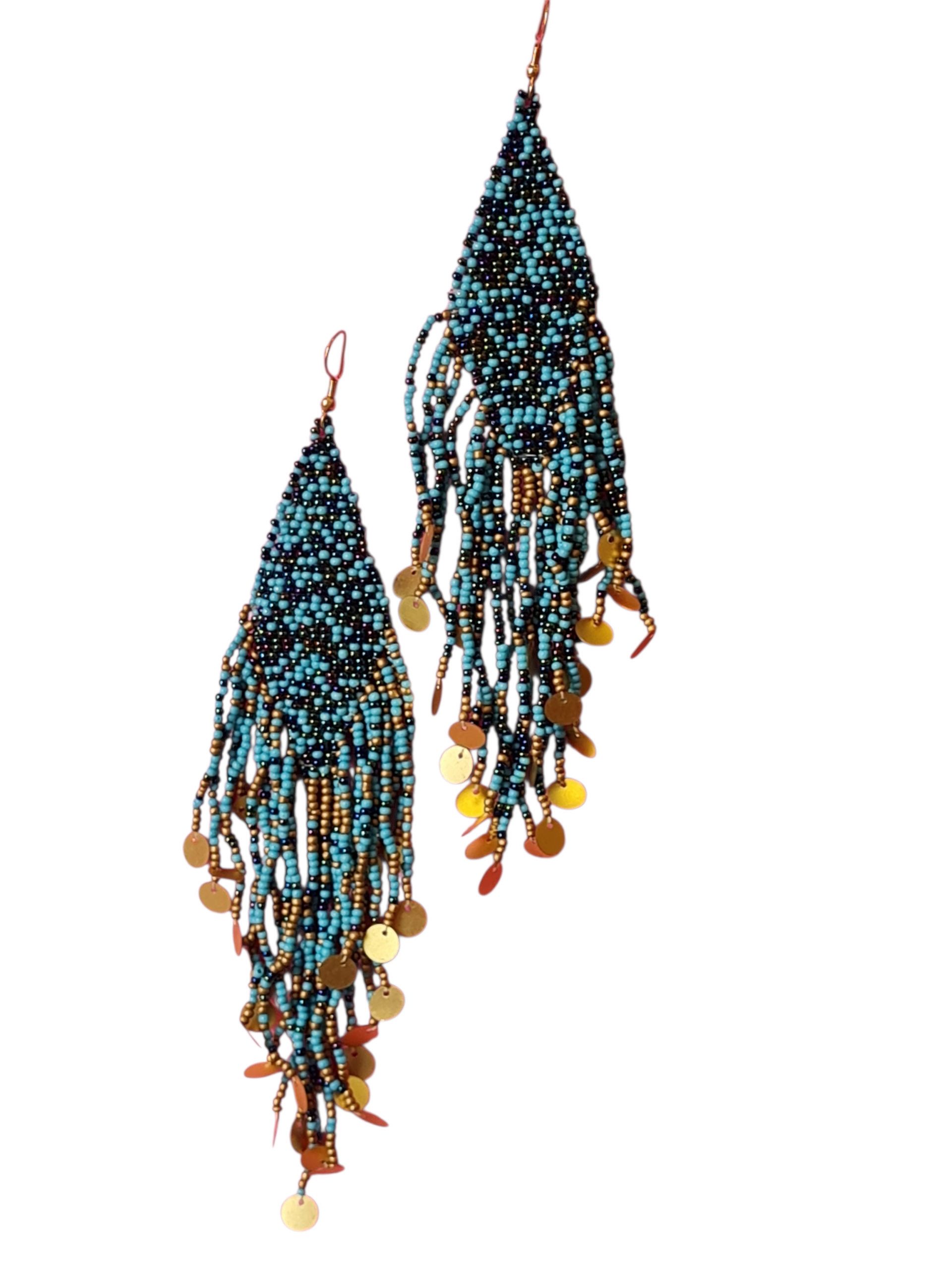 PfauGermany Paar Ohrhänger Cyanea Hanging Beads – Bild 4 von 5
