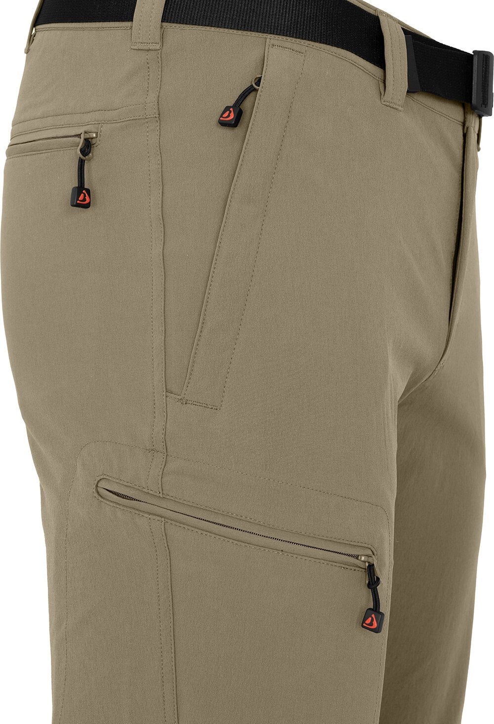 Bergson Outdoorhose REDWOOD Herren Wanderhose, vielseitig, pflegeleicht, Kurzgrößen, beige