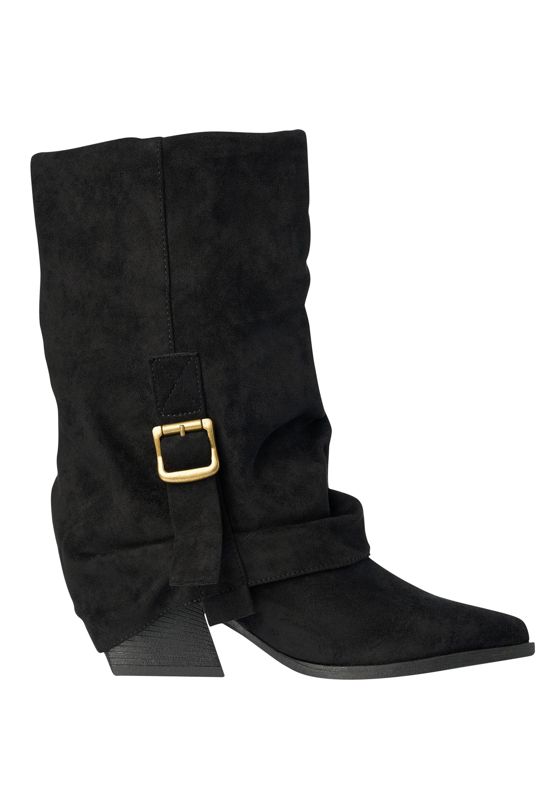 Day Vine Damen Cowboy Boots in Wildlederoptik – Westernstil mit Schnallen Stiefel