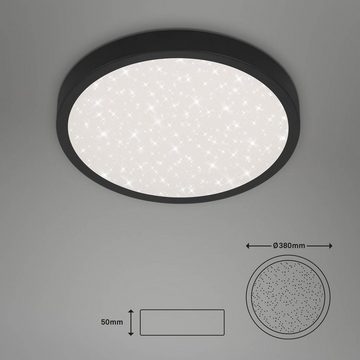 Briloner Leuchten LED-Sternenhimmel 3071-015, Sternenhimmel, LED fest verbaut, Neutralweiß, Deckenlampe, 38x5cm, Schwarz, 24W, Wohnzimmer, Schlafzimmer, Küche