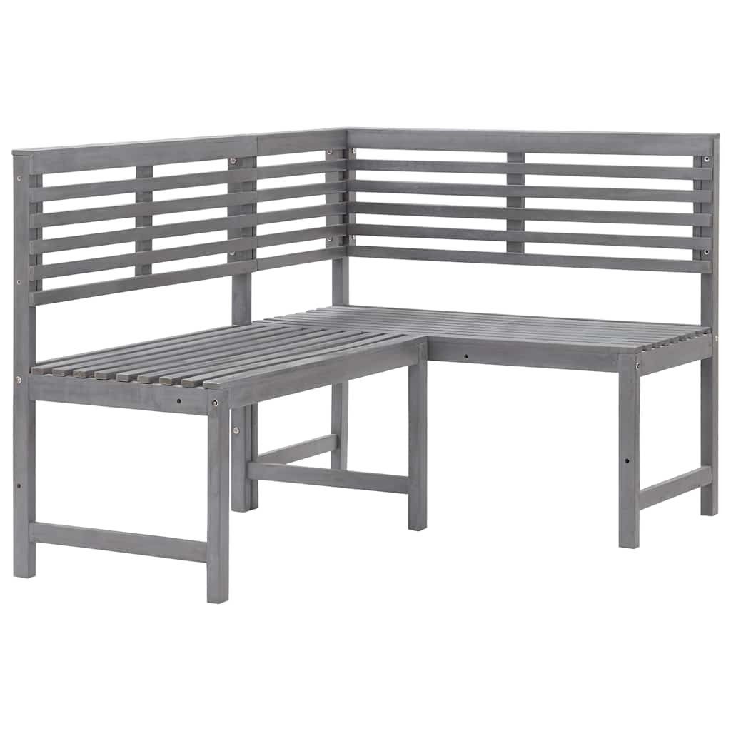 vidaXL Gartenbank Garten-Eckbank Grau 140 cm Massivholz (1-St)