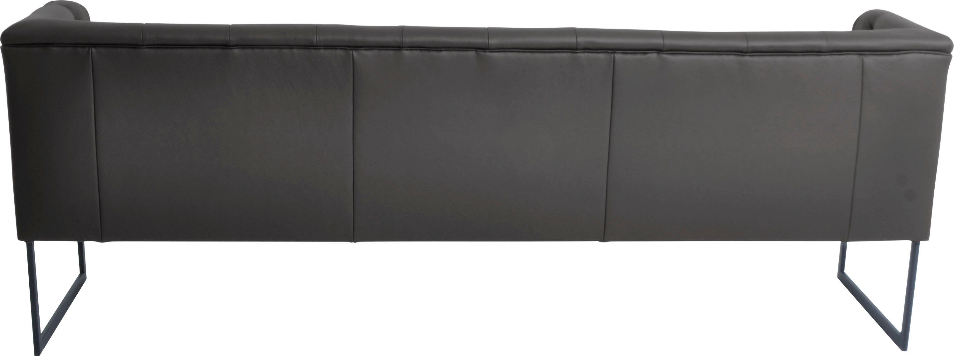 K+W Komfort & Wohnen Polsterbank Creso, im modernen Chesterfield-Look, mit schwarzen Kufenfüßen