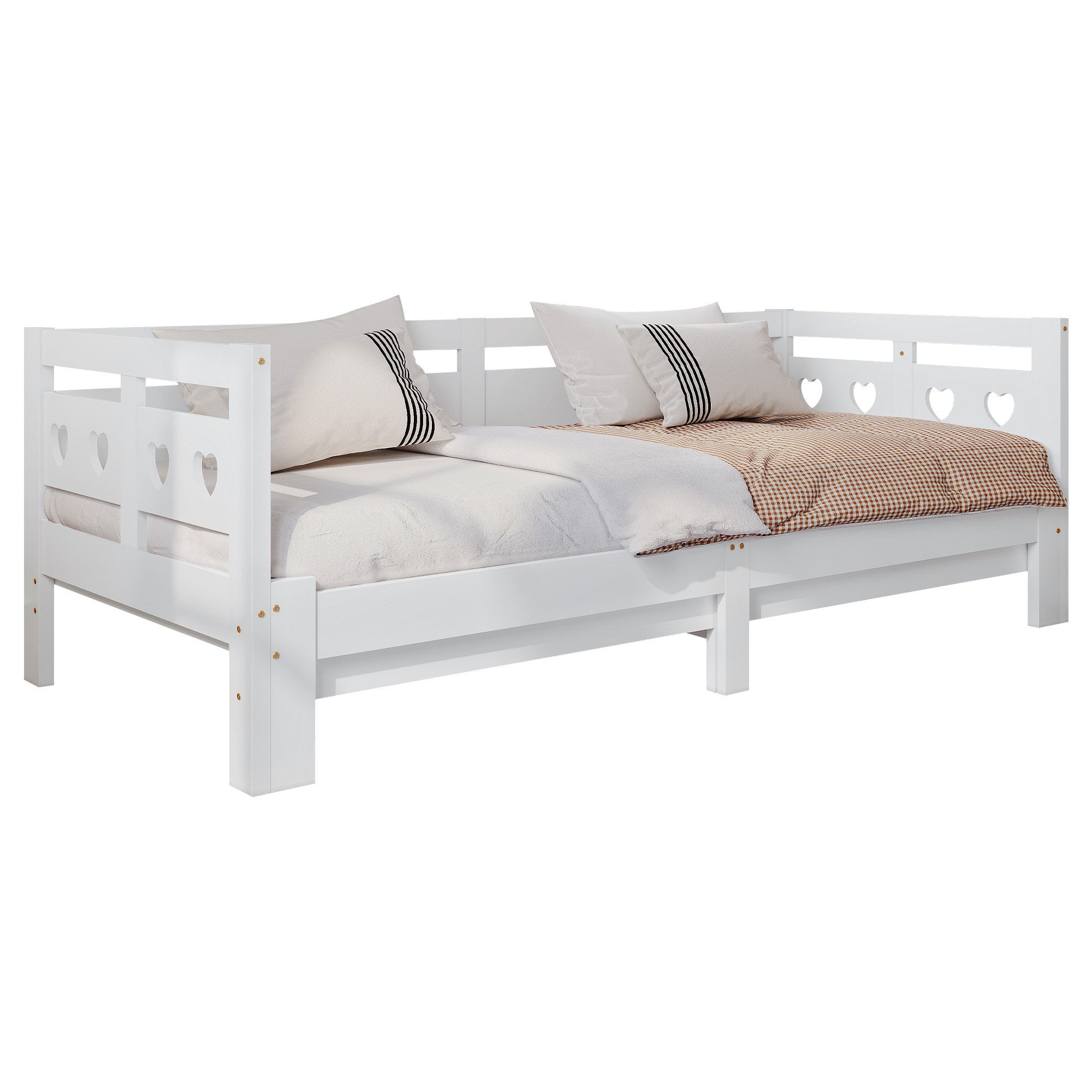 HAUSS SPOLE Daybett Tagesbett Holzbett Einzelbett Bettgestell Kinderbett Jugendbett, 90x190cm/180x190cm