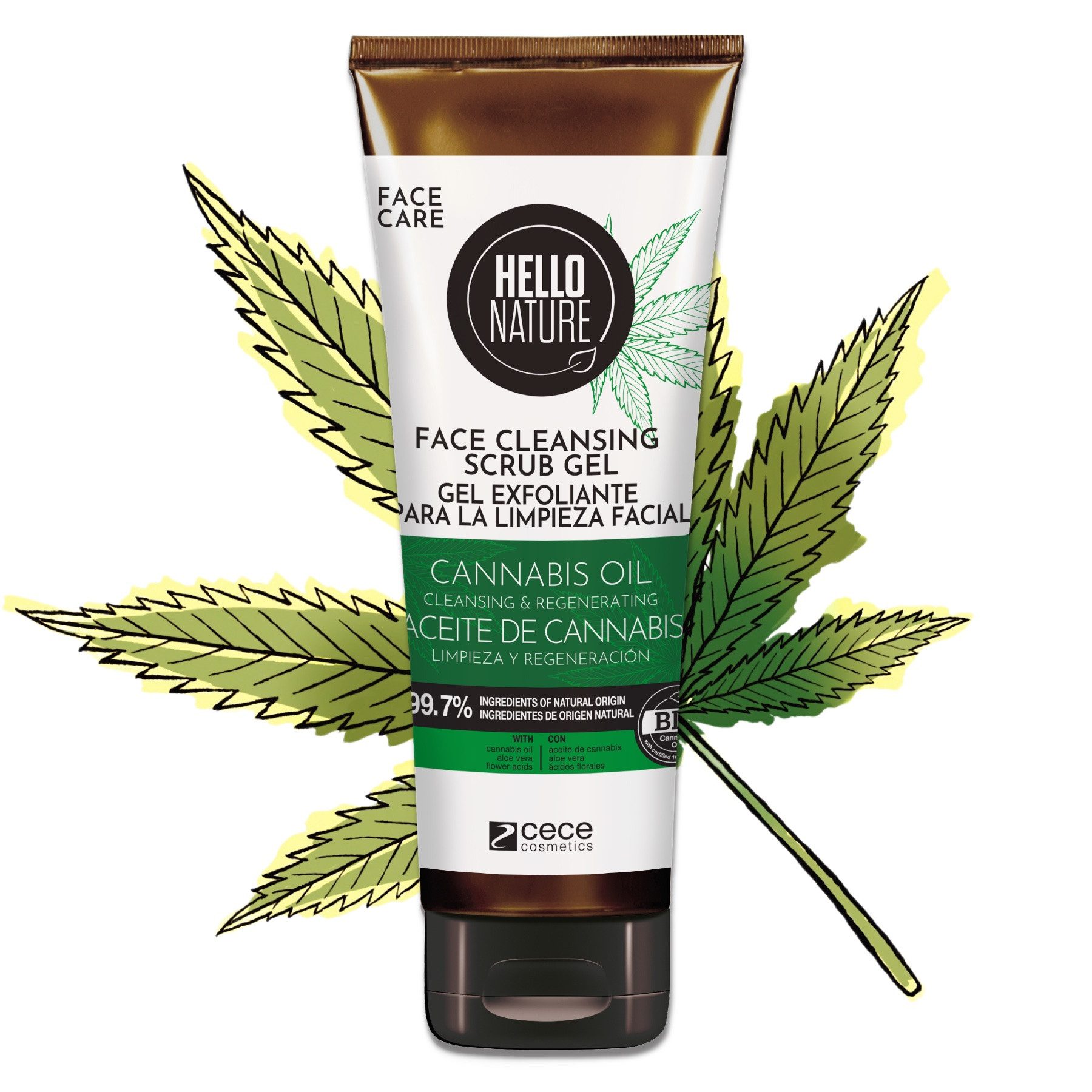 P-Beauty Cosmetic Accessories Gesichtspeeling Gesichtsreinigung Gesichtspflege Hanföl Bio Vegan Hello Nature, 1-tlg., Gesichtspflege, Gesichtspeeling, Peeling, Hello Nature