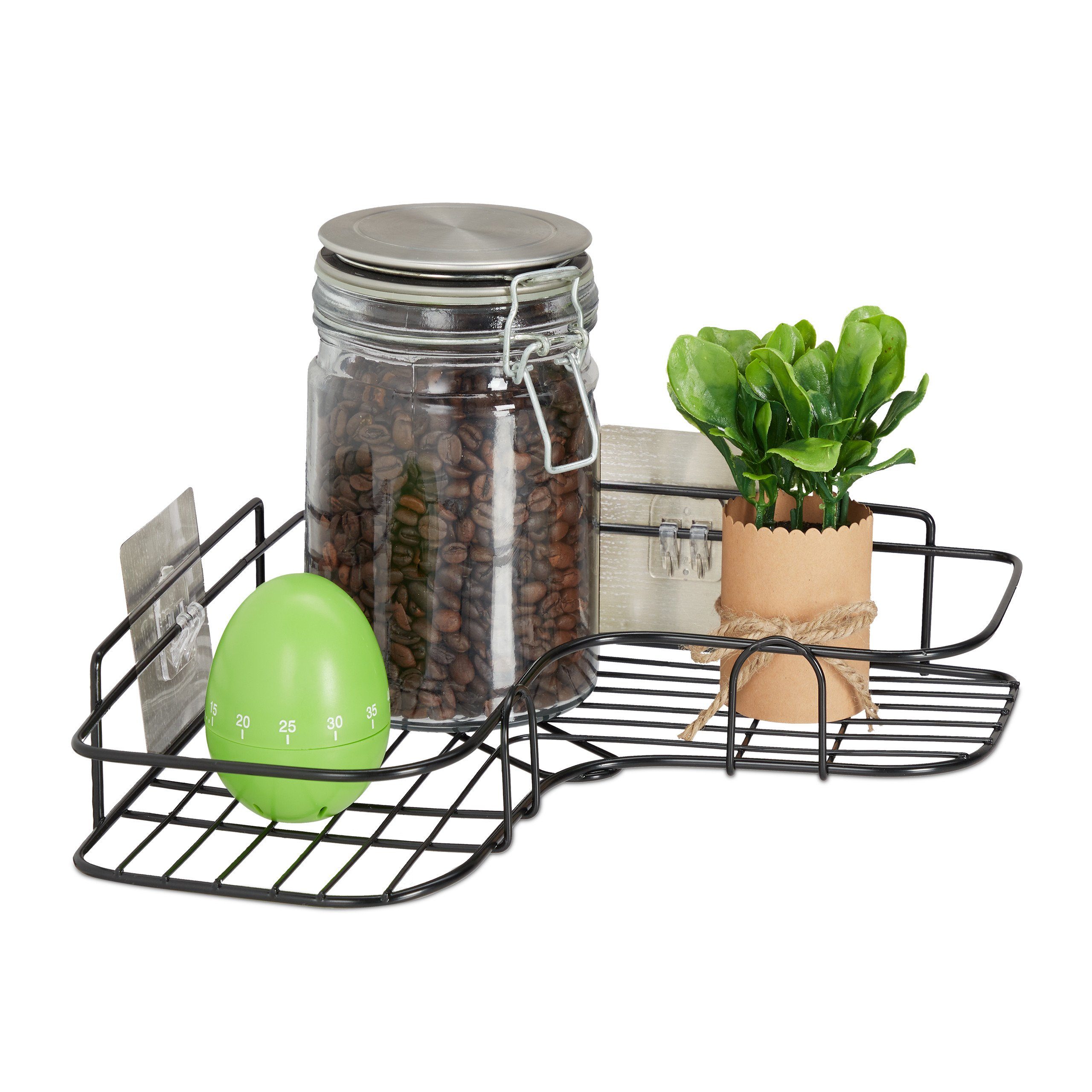 relaxdays Eckregal für die Küche, schwarz günstig online kaufen