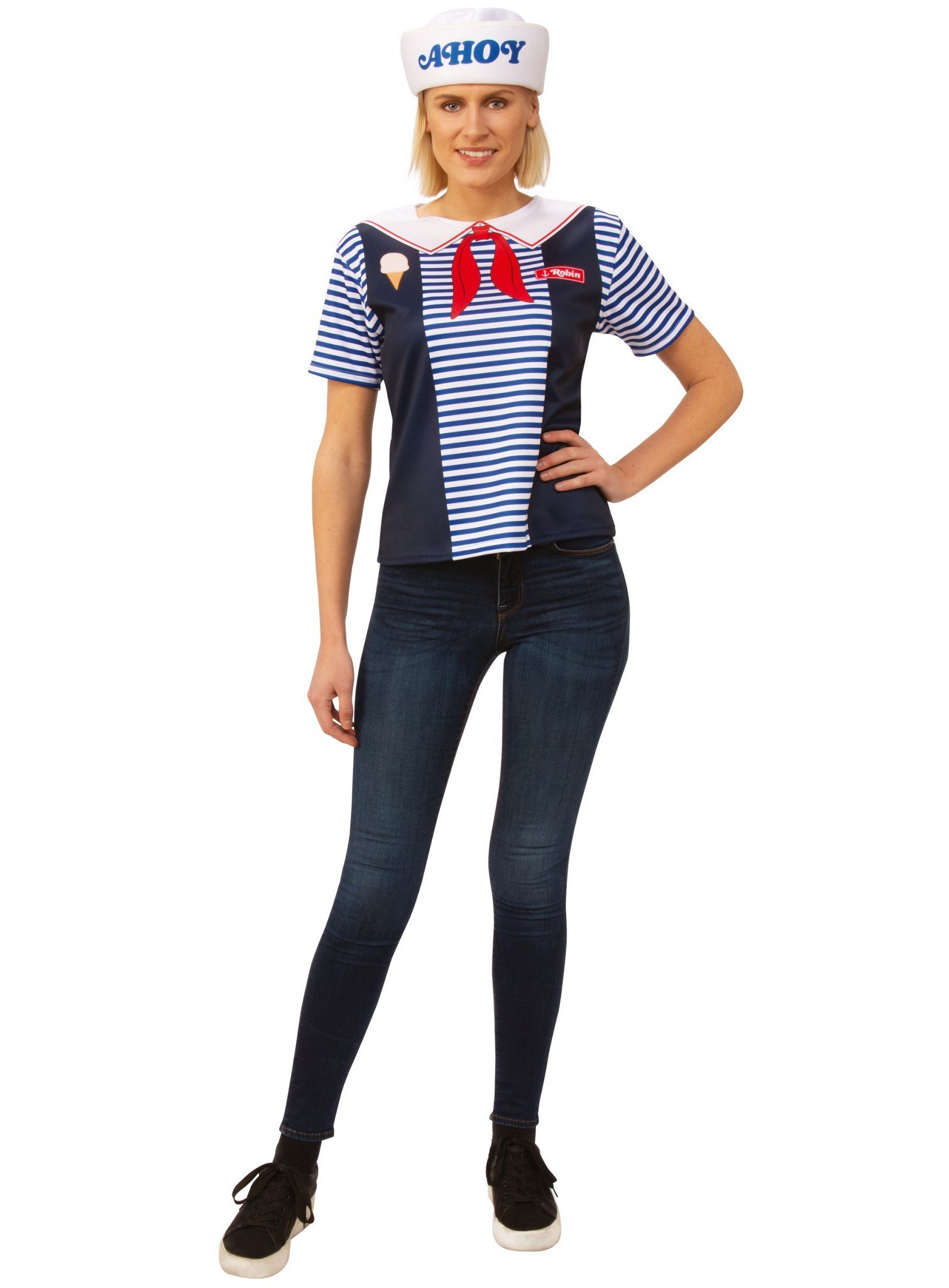 Rubie´s Kostüm Stranger Things Robin Scoops Ahoy Uniform, Die kultige  Eisverkäufer-Uniform aus der Netflix-Serie!