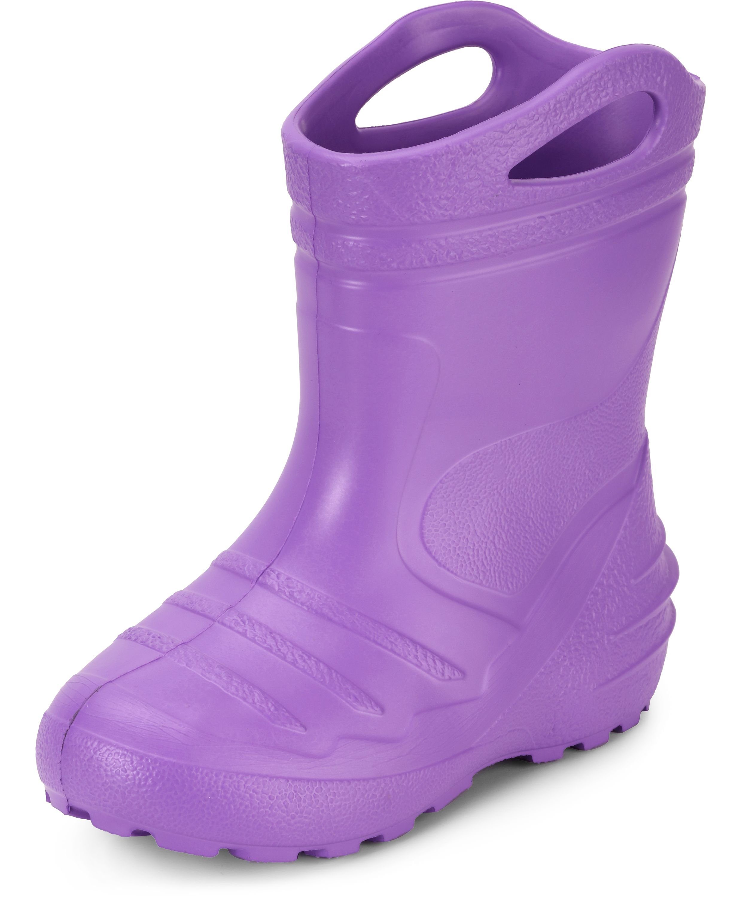 Ladeheid federleichte Regenschuhe Kinder mit Griffen KL051 Gummistiefel mit herausnehmbares Innenfutter