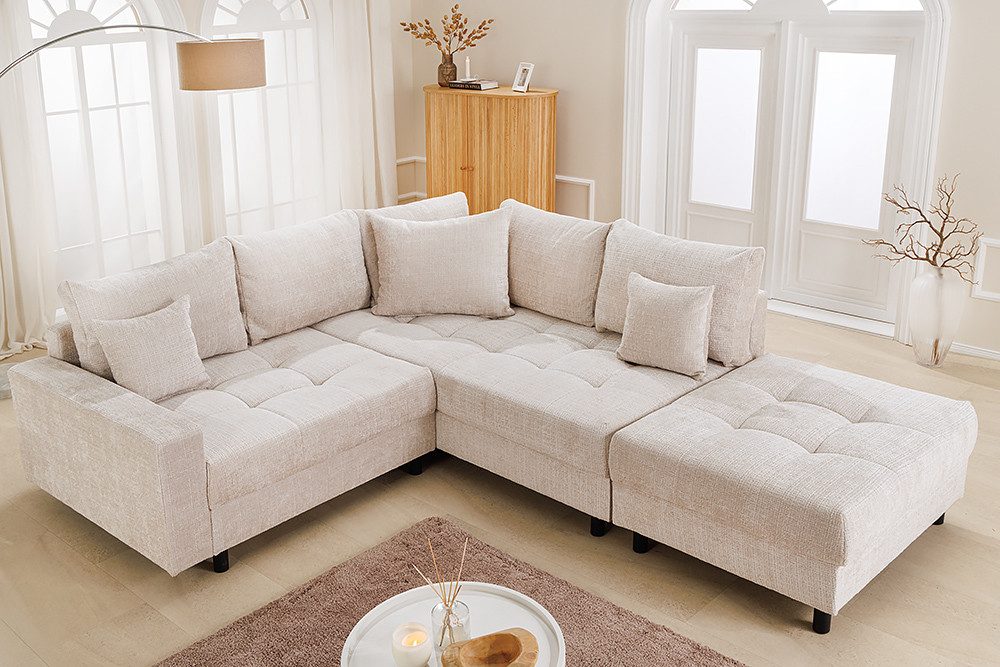 riess-ambiente Ecksofa KENT 220cm champagner beige günstig online kaufen