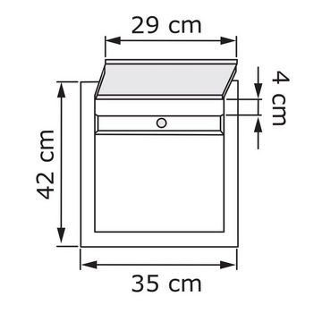 Bravios Briefkasten Standbriefkasten Base Grau Metallic