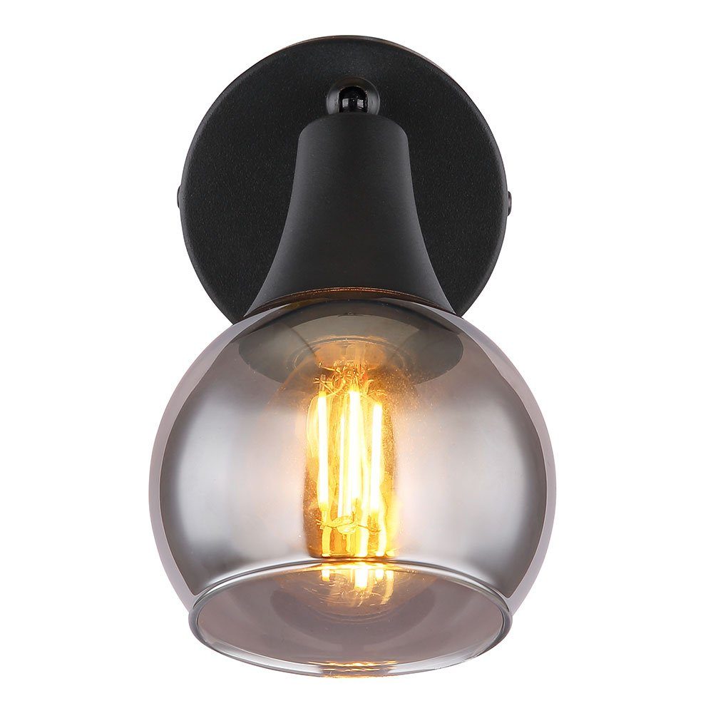 1 Wandlampe LED Metall Leuchtmittel Rauchglas Gartenstrahler, flammig Globo Wandleuchte nicht inklusive, Wandstrahler