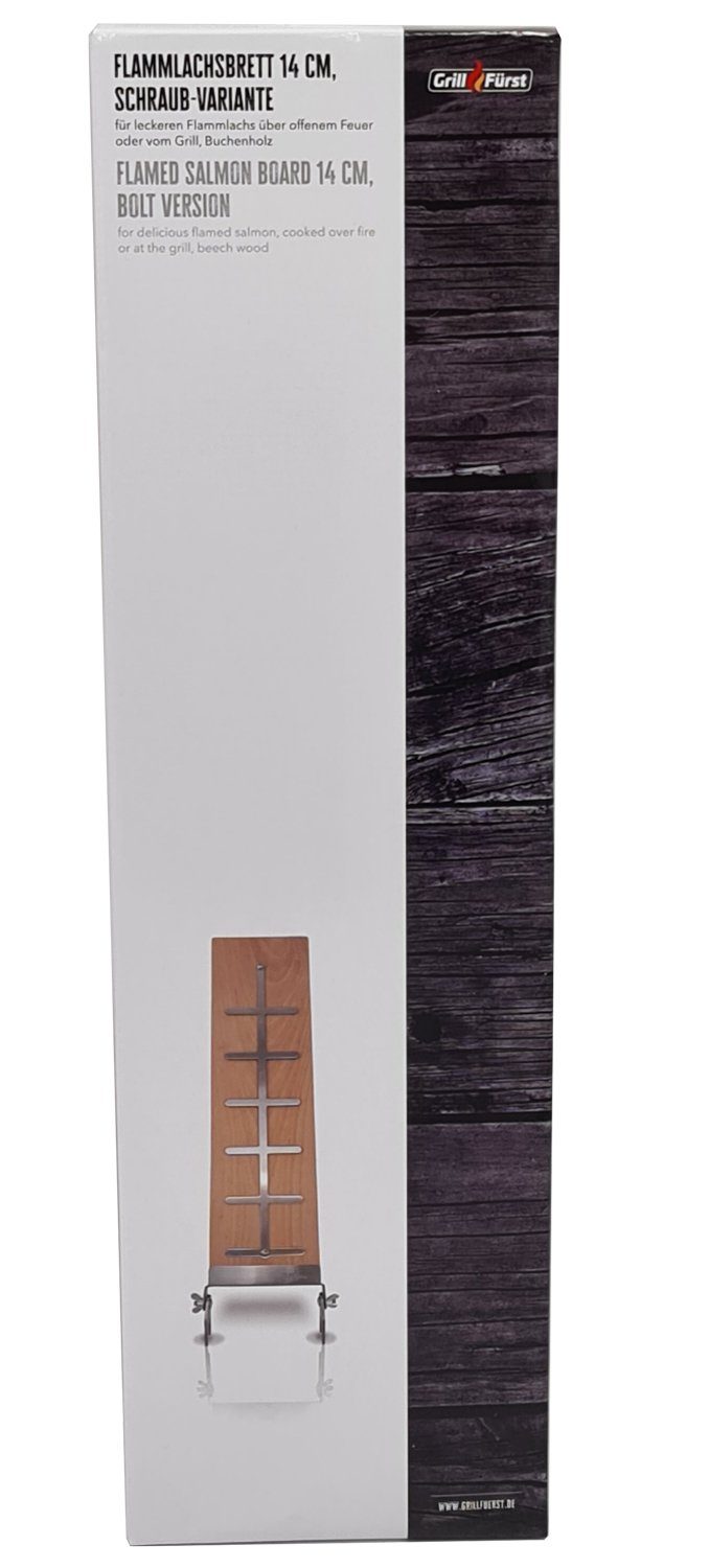 Grillfürst Räucherbrett Grillfürst Flammlachsbrett Buche 14 x 50 cm Schraub-Variante