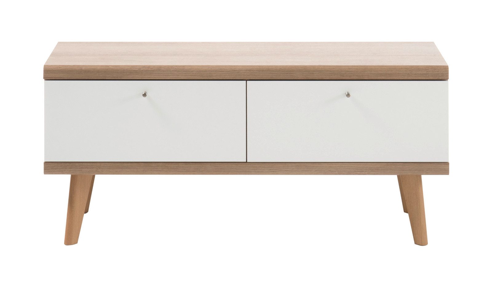 Furn.Design Lowboard Helge (TV-Unterteil in weiß und Eiche Riviera, 107 x 50 cm), skandinavisches Design