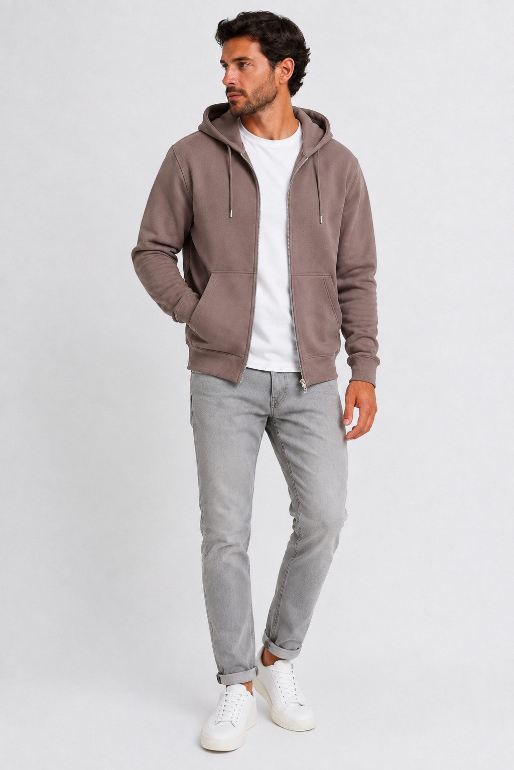Smith & Solo Hoodie Herren - Sweatshirt mit Reißverschluss Zipper Sweatjacke Baumwollmix – Bild 4 von 5