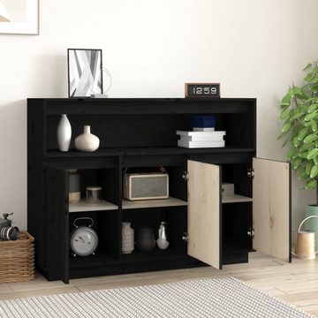 vidaXL Anrichte Sideboard Schwarz 104,5x34x80 cm Massivholz Kiefer Kommode Wohnzimmer