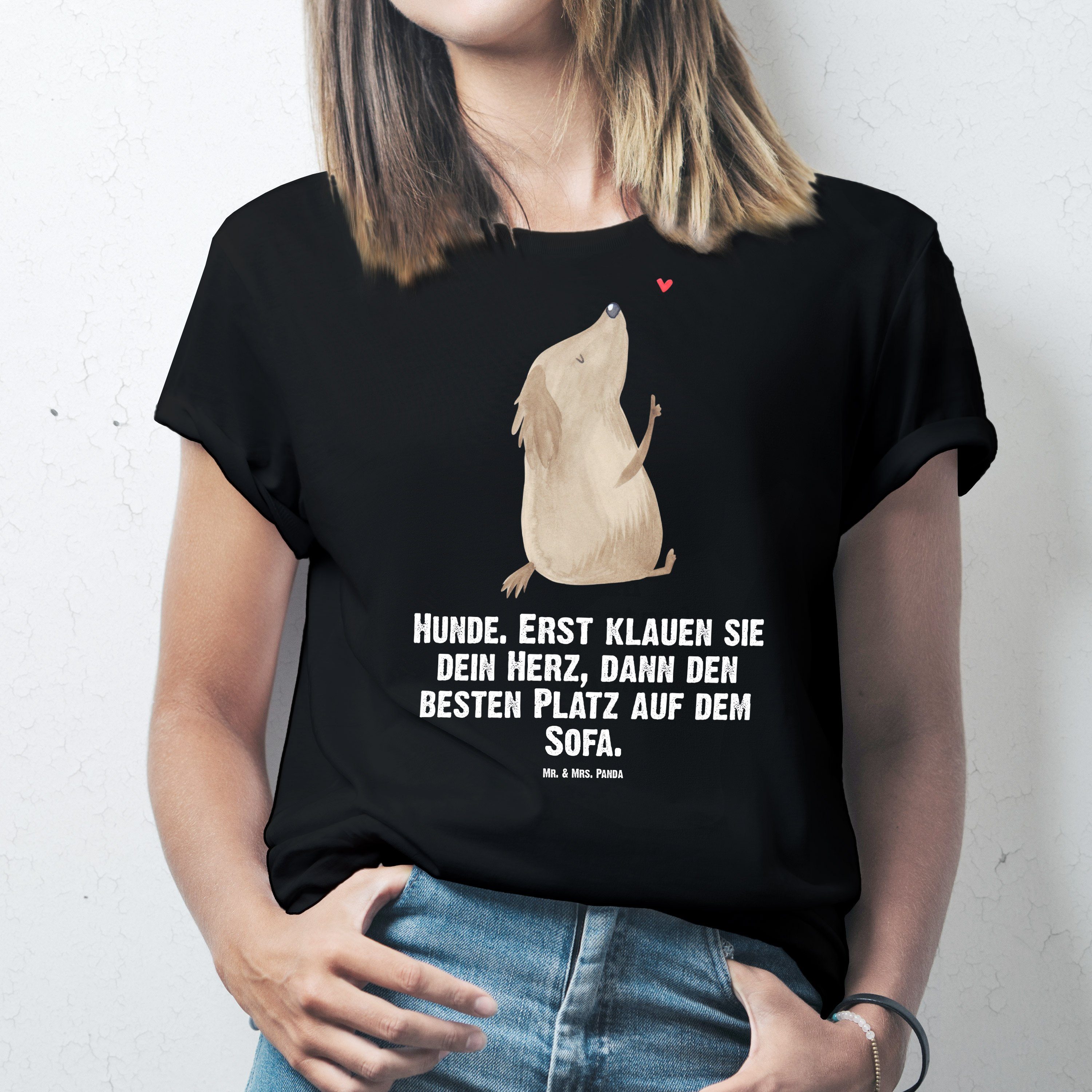 Mr. & Mrs. Panda T-Shirt Hund Liebe, Größe L T-Shirt, Schwarz, Liebe, Sprüche, Hunde, Herz, Ts (Packung) Hund Niedlich Liebe