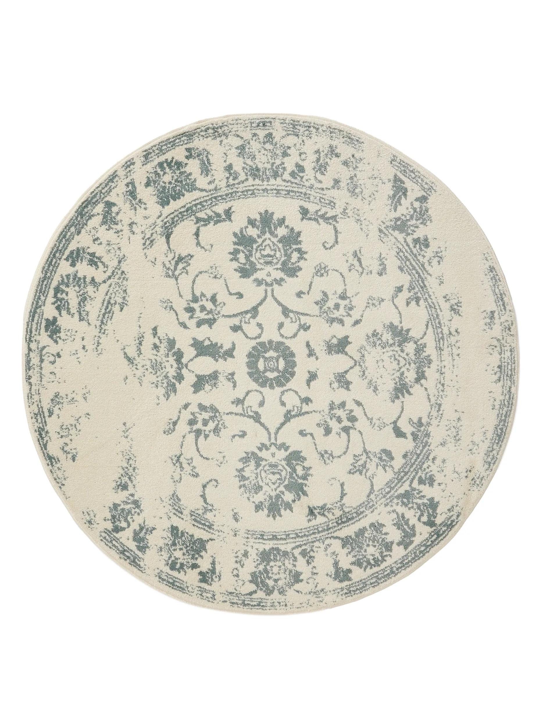 benuta Teppich Suki, rund, Höhe: 6 mm, Vintage-Look, Kurzflor, Retro Teppich Wohnzimmer, Schlafzimmer