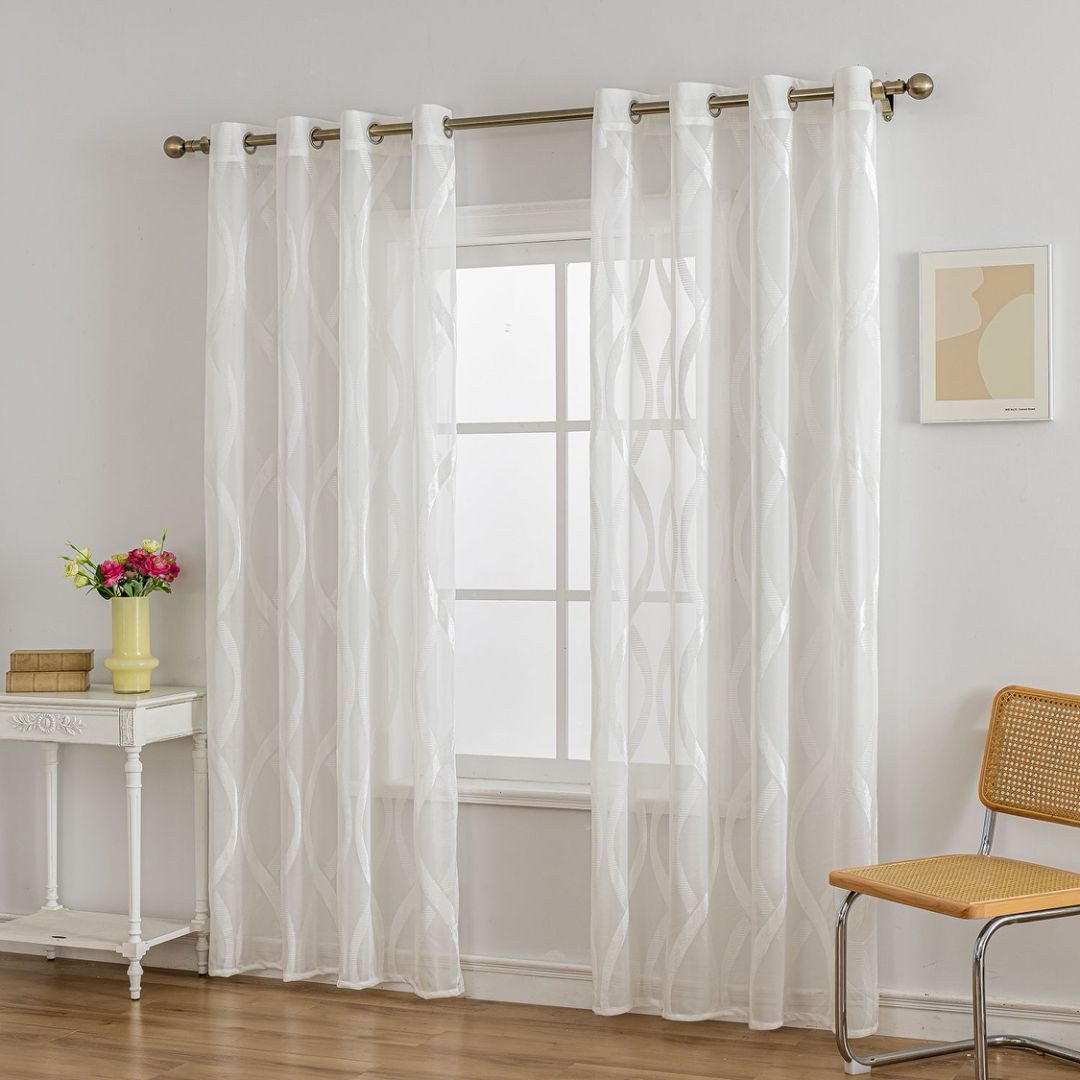 BYSURE Gardine Vorhang mit Wellenmuster (2 St), Ösen, halbtransparent, Voil günstig online kaufen