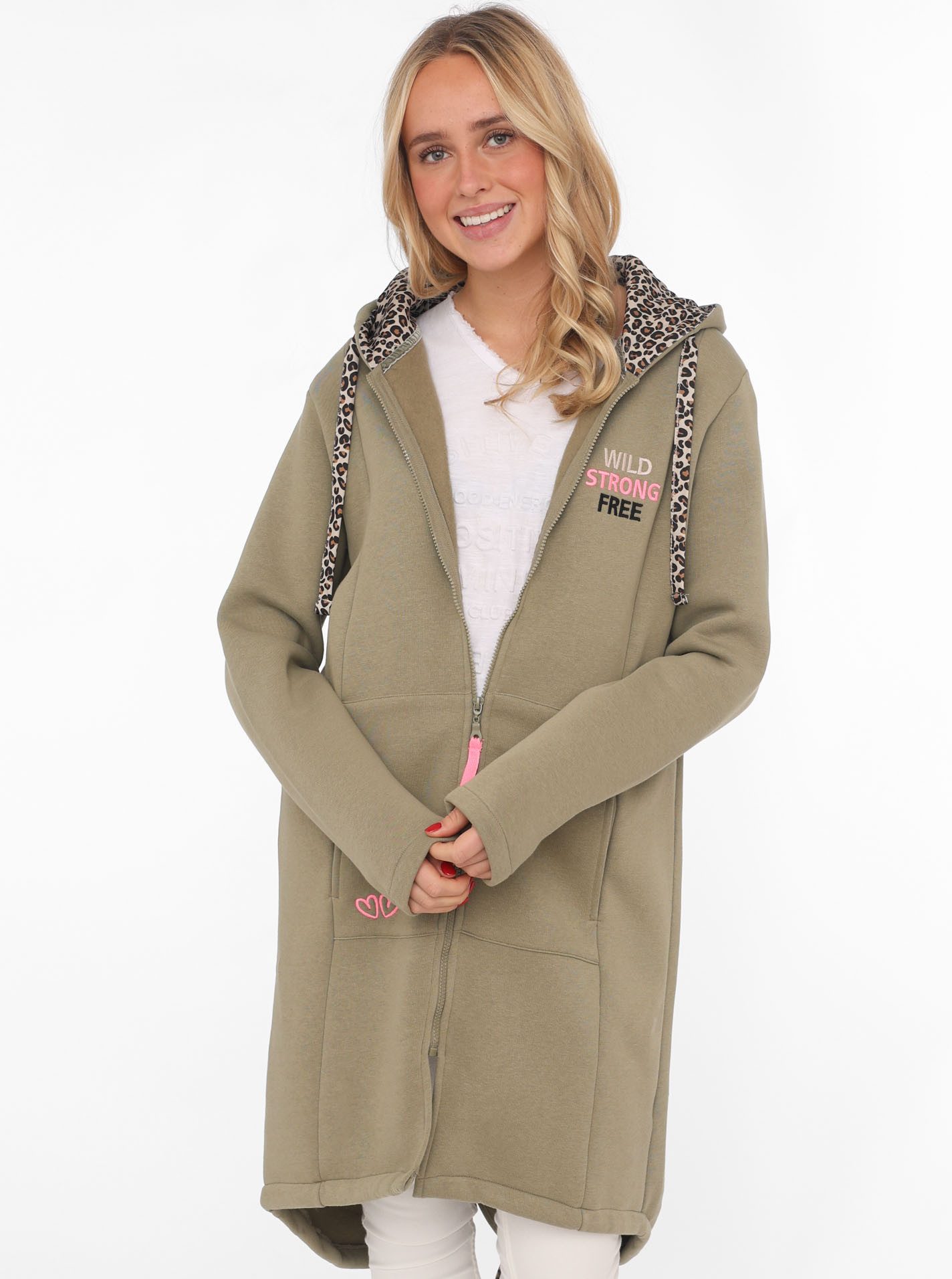 Zwillingsherz Jerseymantel "Wild and Free" mit auffäligem Front und Back Mo günstig online kaufen