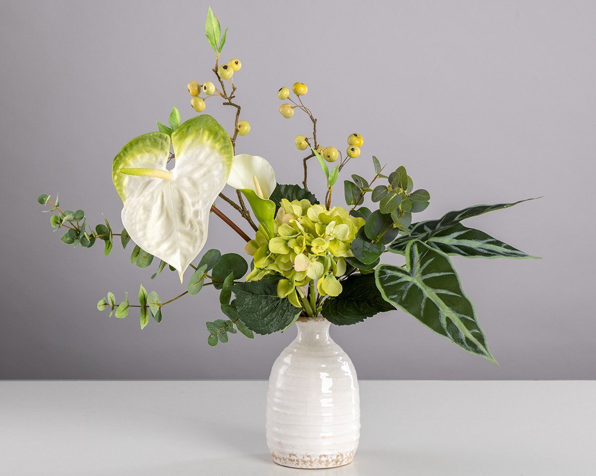 Künstliche Zimmerpflanze Premium Künstlicher Blumenstrauß "Jaspis" -  handgebunden in Deutschland, Pflanzenglanz