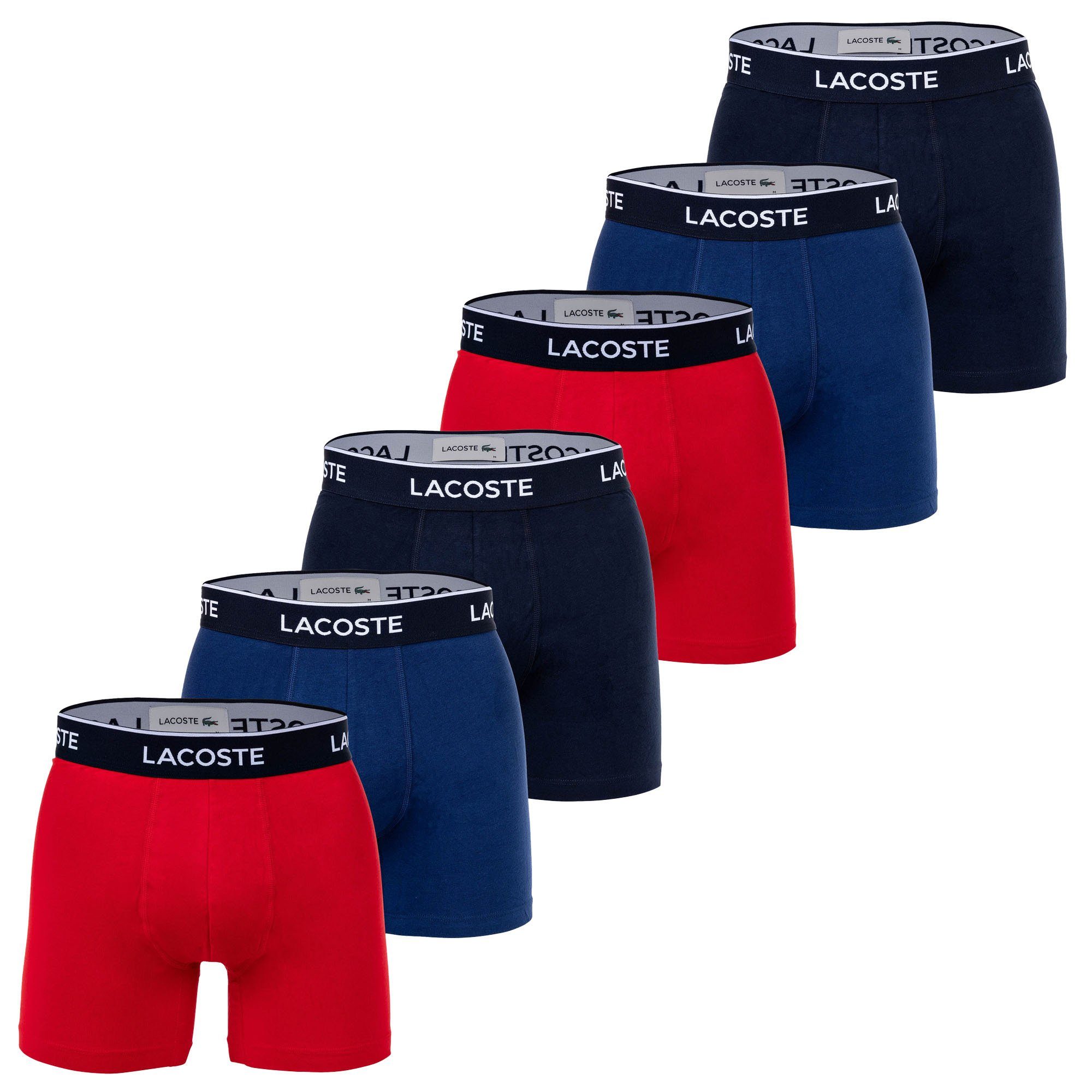 Pack Boxershorts, Dunkelblau/Rot - Boxer Herren Boxer Briefs 6er Lacoste