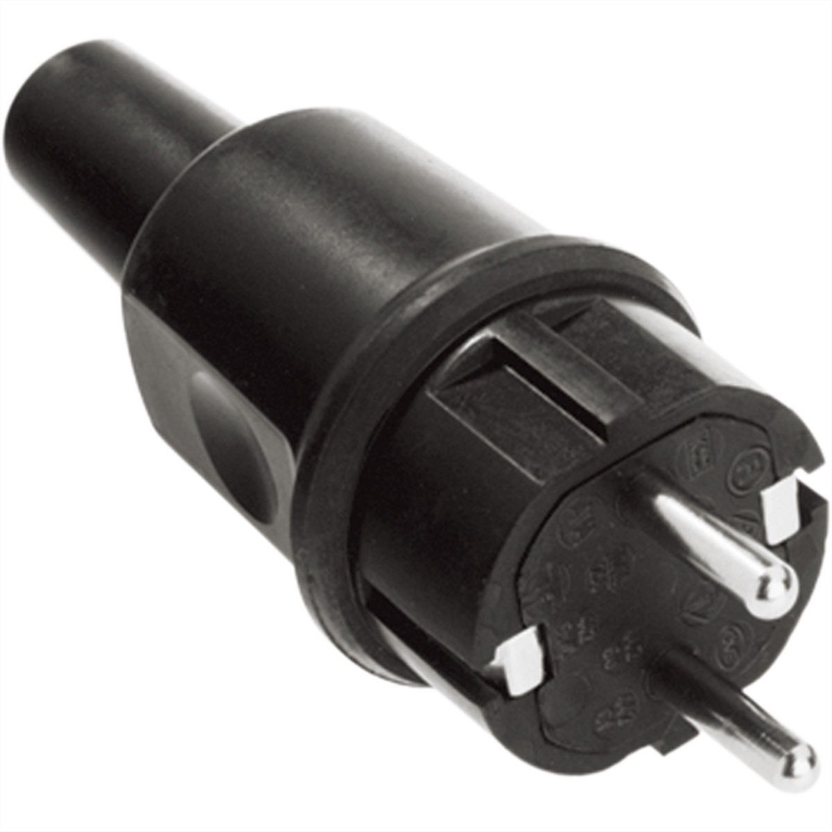 Vollgummistecker schwarz Typ442 Stromadapter
