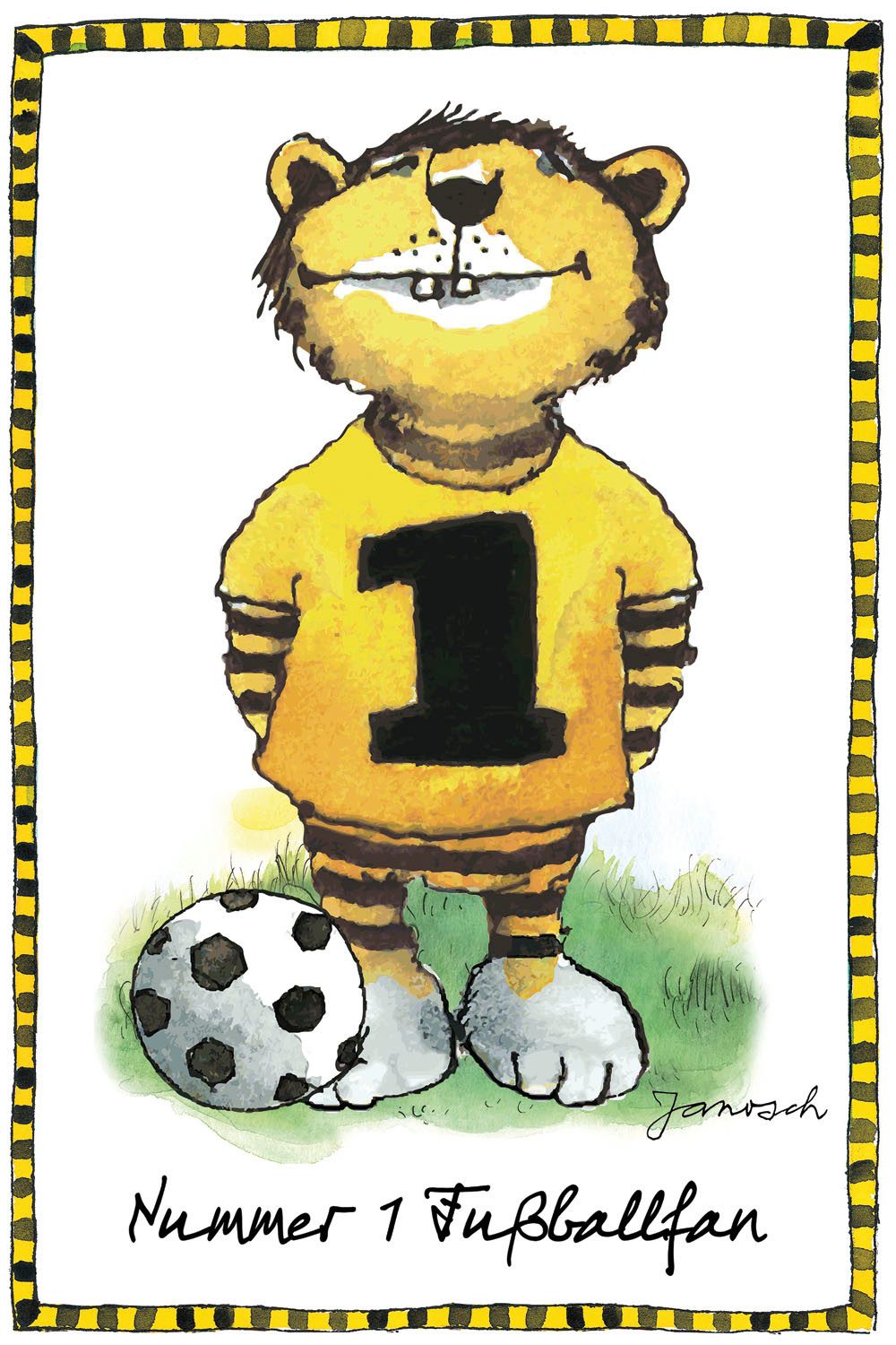 LuckyLinde Leinwandbild Der kleine Tiger - Fußballfan, Ente, Enten, Figuren, Filmfiguren, Motivationsbilder, Schriftzug, Sport, Sprüche, Tiere, Tiger, little star (1 St), Exklusive JANOSCH Kindermotive