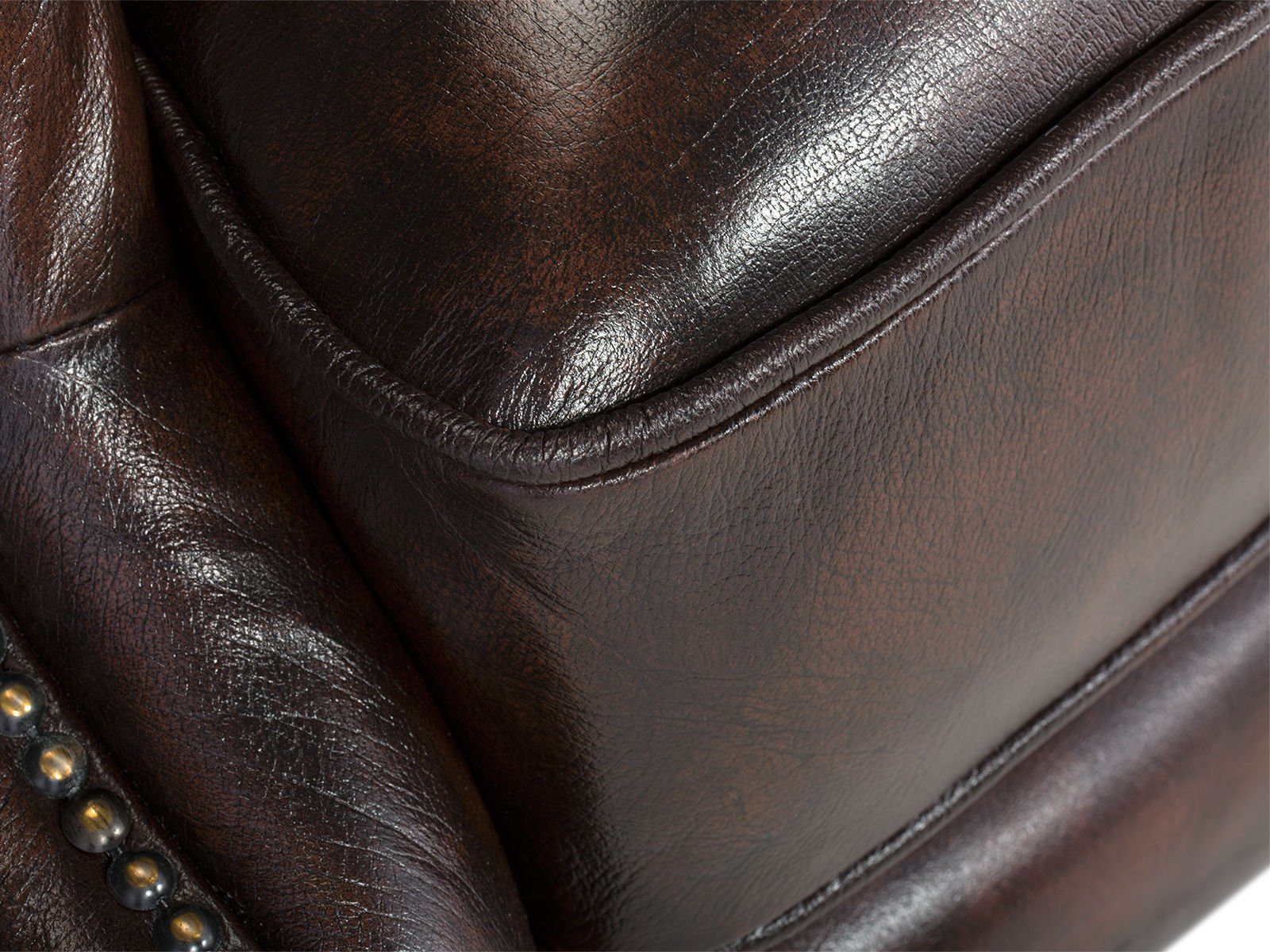 massivum Sessel Ohrensessel Chesterfield Pittsfield Echtleder braun (1-St)