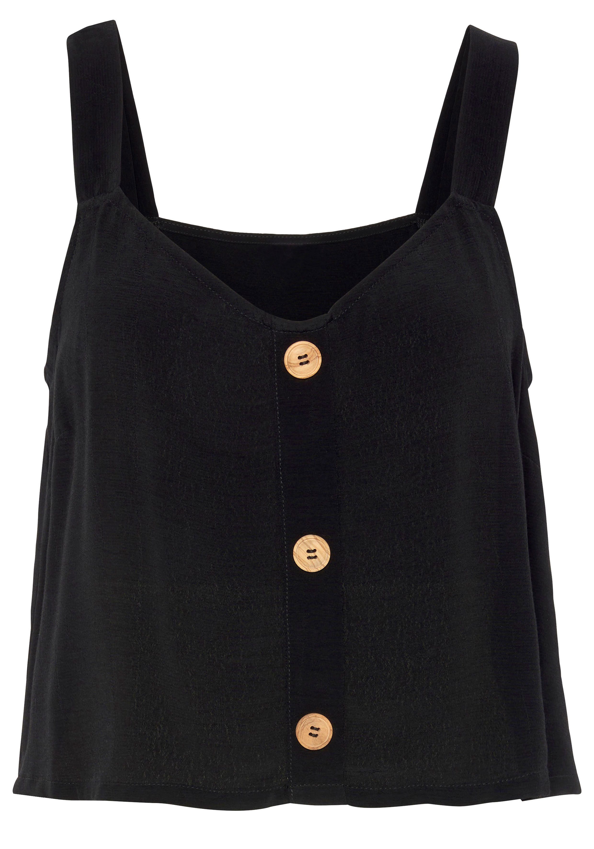 Vivance Crop-Top mit Zierknöpfen, luftiges Sommertop günstig online kaufen