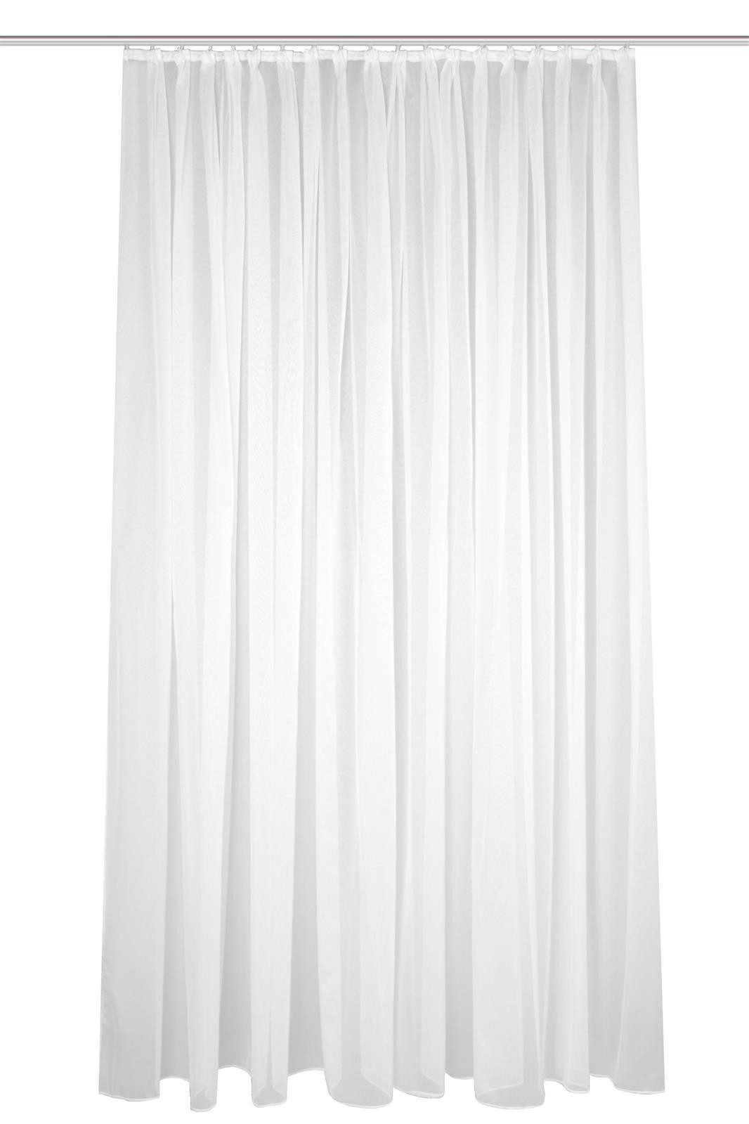 HOME WOHNIDEEN Vorhang Sablio 245 x 300 1x Fertigschal Weiß (1 St), Kunstfaser, 1x Fertigschal Weiß