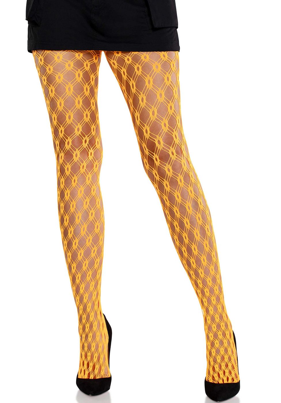 Leg Avenue Strumpfhose Netz-Strumpfhose aus Doppel-Netz - orange (1 St) moderner edgy Look