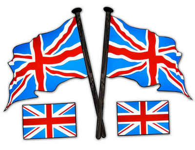 Aufkleber AUFKLEBER Set England Fahne Flagge Sticker Autoaufkleber Folie Dekor Auto (Großbritannien Flagge), (4tlg)