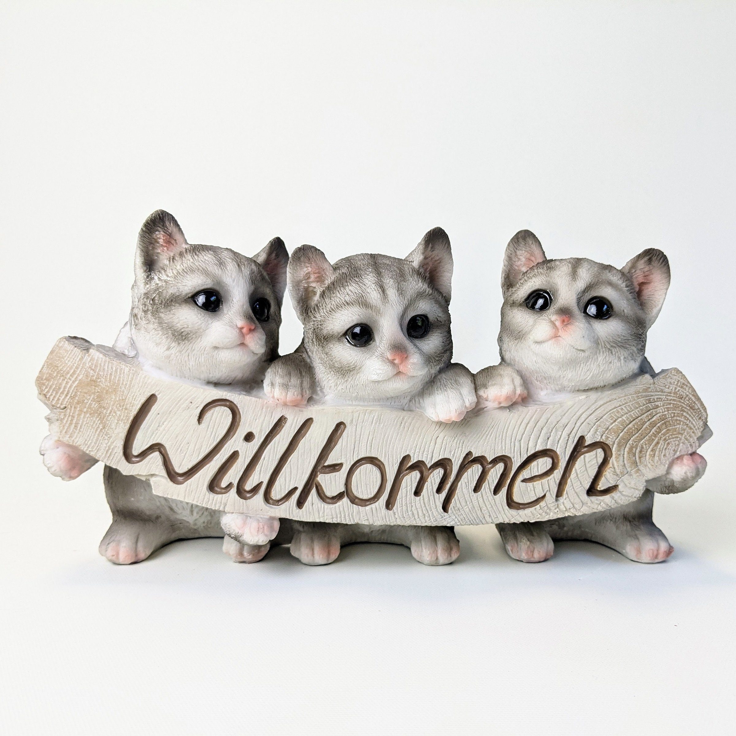Katzen Figuren-Discounter Line - Deko-Figuren "Willkommen" Trend Dekofigur