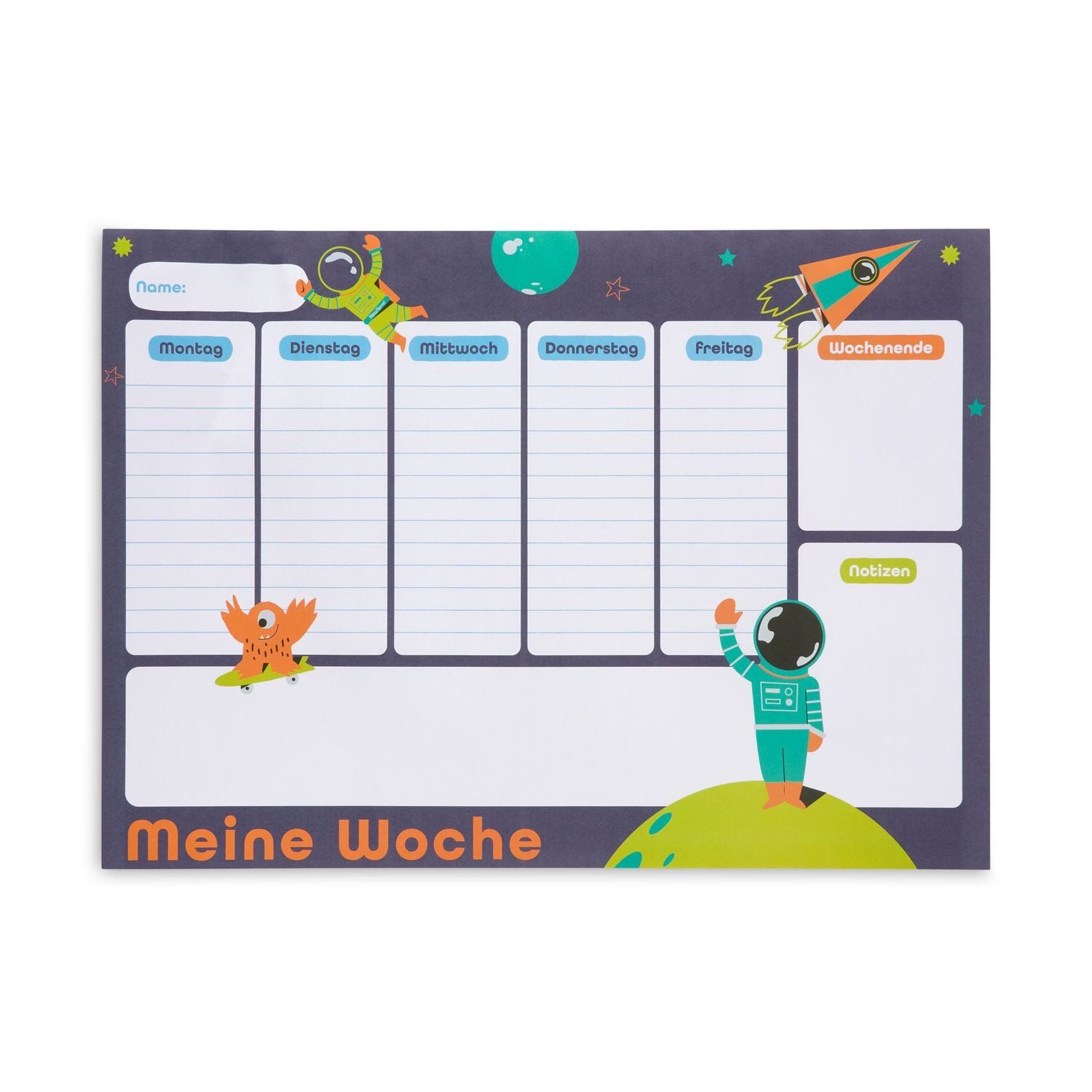 Schülerkalender Wochenplaner A3 Space