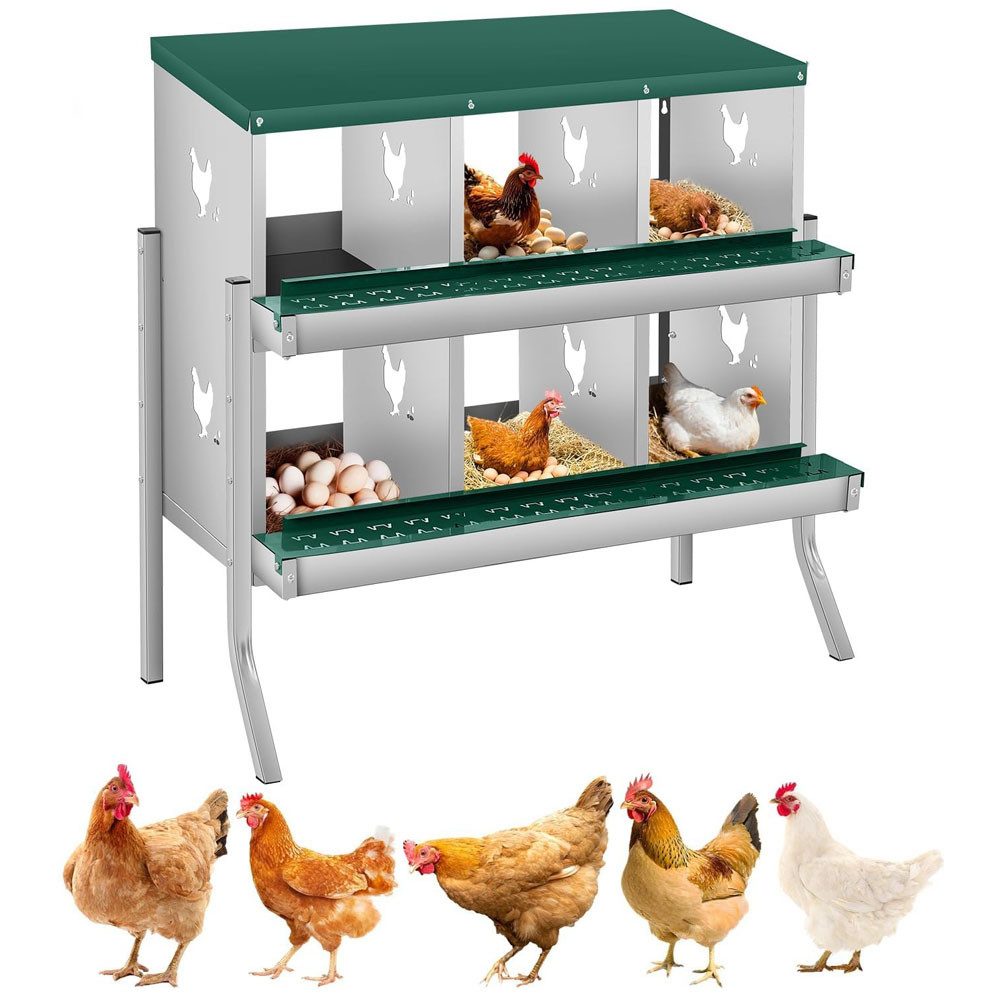 GarveeMore Hühnerstall Hühner Nesting Box 6 Fächer Nesting Box für Hühner von GarveeMore