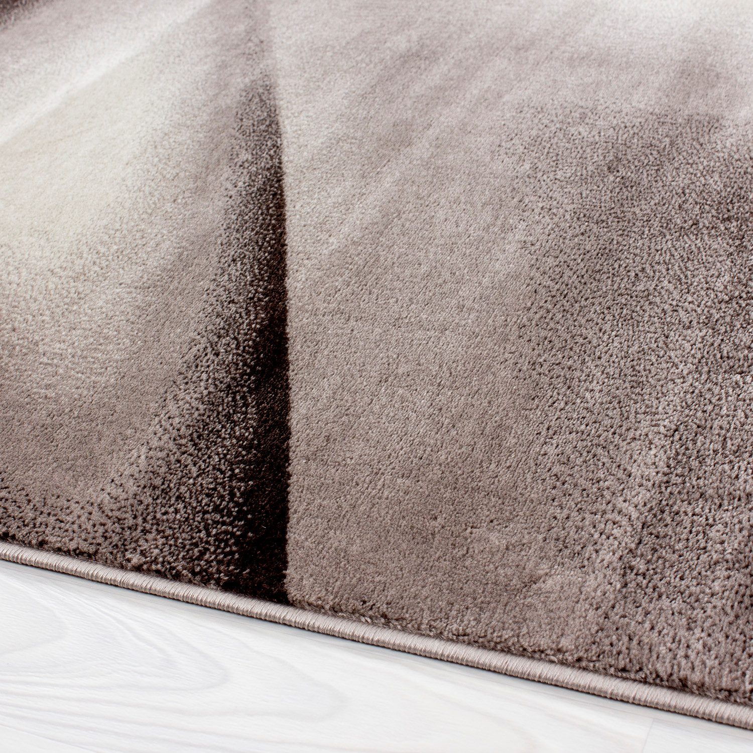 Carpettex Designteppich Abstrakt Design, Läufer, Höhe: 12 mm, Modern Kurzflor Teppich Wohnzimmer Abstrakt Design Braun Pflegeleicht