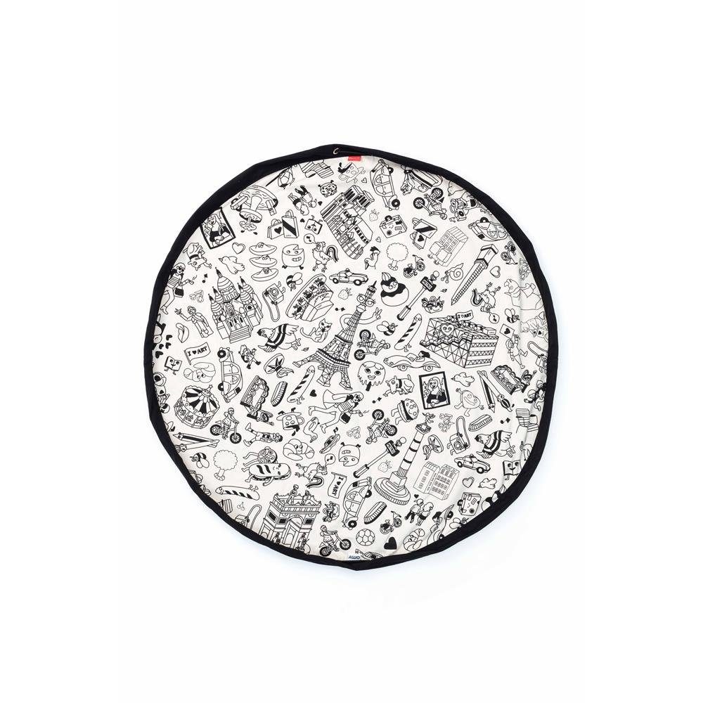 Play&Go Spielmatte Color My bag Ø 140 cm, Spieldecke Aufbewahrungssack Spielzeugtasche für unterwegs bemalbar Aufbewahrungsmatte Aufbewahrung