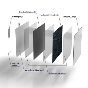 DEQORI Glasbild 'Lackierter Ziegelstein', 'Lackierter Ziegelstein', Glas Wandbild Bild schwebend modern