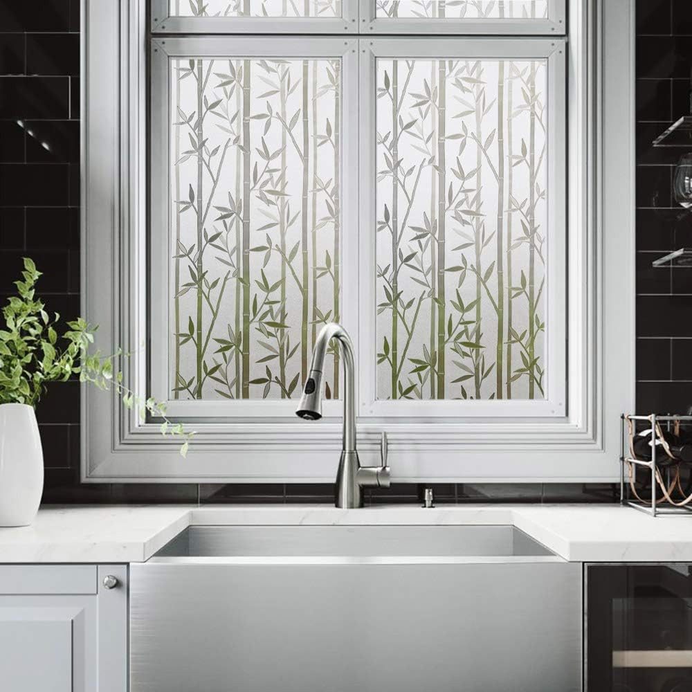 zggzerg Sichtschutzfolie 3D Fensterfolie Sichtschutzfolie Bambus Muster 45x200cm